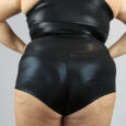 Black Sparkle High Waisted BRAZIL Scrunchie Bum Shorts – Plus Size
