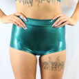 Jade Sparkle High Waist Cheeky Shorts