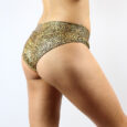 Gold Shattered BRAZIL Fit Scrunchie Bum Shorts