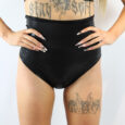 Black Sparkle SUPER High Waisted BRAZIL Scrunchie Bum Shorts