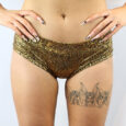 Gold Shattered Naughty Fit Shorts