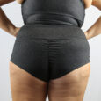 Dark Grey Marle High Waisted BRAZIL Scrunchie Bum Shorts – Plus Size