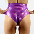 Purple Sparkle SUPER High Waisted BRAZIL Scrunchie Bum Shorts