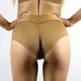Caramel High Waisted BRAZIL Scrunchie Bum Shorts
