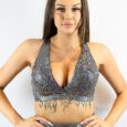 Silver Shattered Push Up Plunge Sports Bra