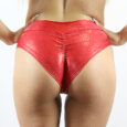 Red Sparkle BRAZIL Fit Scrunchie Bum Shorts