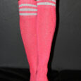 Rhinestone Knee High Football Socks Pink