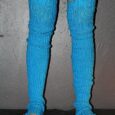 Extra long Stirr-up Knit Legwarmers Royal Blue