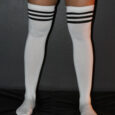 Knee High Football Socks White Black