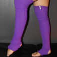 Extra long Stirr-up Knit Legwarmers Purple