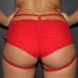 Vixen Mid Waisted Lace Short Red