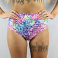 Glitter High Waisted BRAZIL Scrunchie Bum Shorts