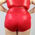 Red Sparkle High Waisted Cheeky Shorts – Plus Size