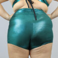 Jade Sparkle High Waisted Cheeky Shorts – Plus Size